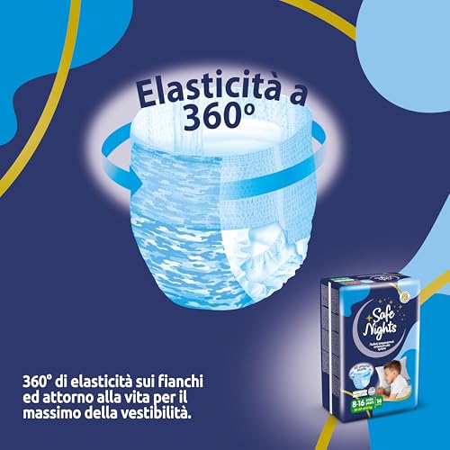 Babylino Safe Nights Boy, Mutandina Assorbente per la Notte per Bambino 8-16 anni (30-50kg), 84 Unità - Prova pratica