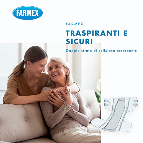 Farmex - Pannolone PREMIUM per Incontinenza per Adulti - Dermatologicamente Testato, Latex-Free, Anallergico, Atossico, Doppio Strato Assorbenza EXTRA - Taglia XL - 30 Pezzi - Dettaglio recensione 4