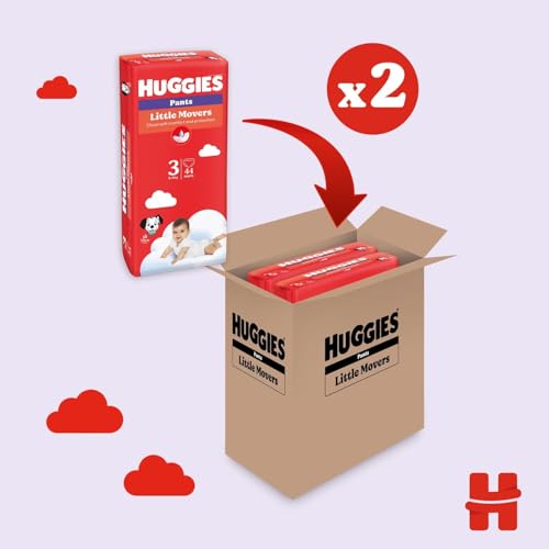 Huggies Little Movers Pannolini Mutandina Taglia 3 (6-11 Kg), Ultra assorbente, Protezione completa, 88 Pz - Funzionalità e accessori