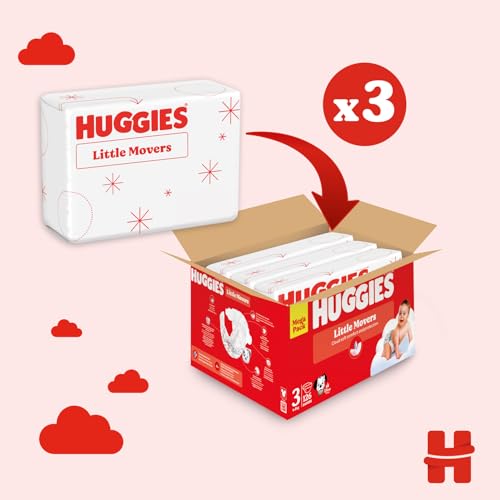 Huggies Little Movers, Pannolini Taglia 3 (4-9 Kg), Design Disney, Ultra assorbente, Pacco Scorta, 126 Pz - Funzionalità e accessori