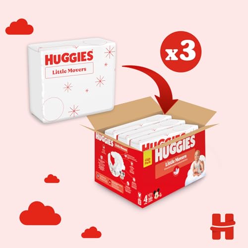 Huggies Pannolini Little Movers, Taglia 4 (7-18 Kg), Confezione da 150 pannolini, Formato Gigapack - Funzionalità e accessori