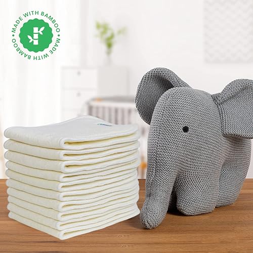 KOLO – Set di 10 inserti assorbenti – 4 strati, Bambù 100% lavabili e riutilizzabili. Kit di alta qualità, fodere adatte a tutti i pannolini riutilizzabili. - Dettaglio recensione 4