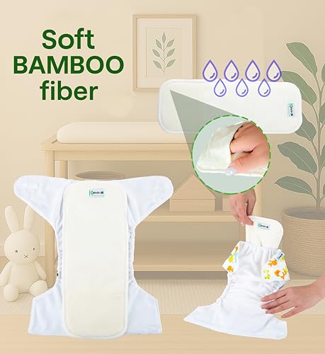Kolo – Set di 6 Pannolini lavabili riutilizzabili per bambini e neonati + 6 inserti assorbenti in bambù + 1 borsa Wetbag. Taglia regolabile, unisex 100% Ecologici. - Dettaglio recensione 4