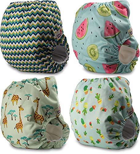 Littles and Bloomz FLP2-0401 - Pannolino lavabile per bambini, riutilizzabile, con bottoni a pressione standard, confezione da 4 pannolini - Dettaglio recensione 4