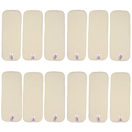 Littles & Bloomz 12 Inserti Riutilizzabili in Viscosa di Bambù per Pannolini Lavabili – Booster Assorbenti BB12 - Design e materiali
