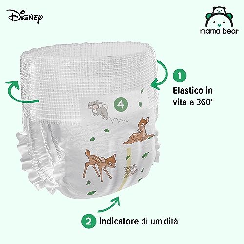 Marchio Amazon - Mama Bear Disney Pannolini mutandina, Taglia 4 (9-15 kg), Bianco, 80 Unità - Prova pratica