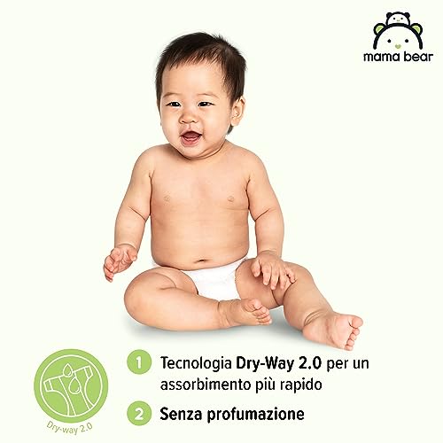 Marchio Amazon - Mama Bear Disney Pannolini ultra asciutti, Taglia 4 (8-14 kg), Bianchi, 168 Unità, 2 Confezione da 84, PACCO MENSILE - Dettaglio recensione 4