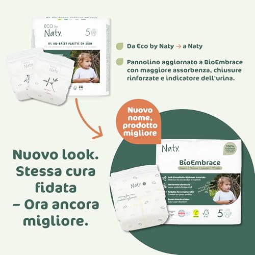 Naty BioEmbrace Pannolini per Bambini Taglia 5 (11–25 kg) | 100% a base vegetale sulla Pelle | Morbidezza vegetale, Dermatologicamente Testati, Super Assorbenti | 132 Pezzi - Dettaglio recensione 4