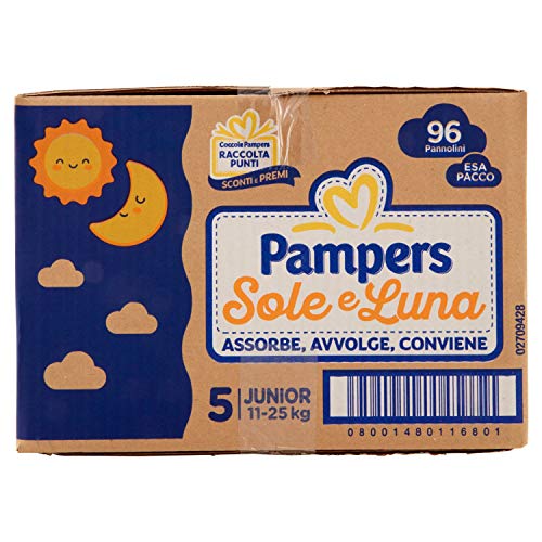 Pampers Sole e Luna Pannolini Junior, Taglia 5 (11-25 kg), 96 Pannolini - Dettaglio recensione 4