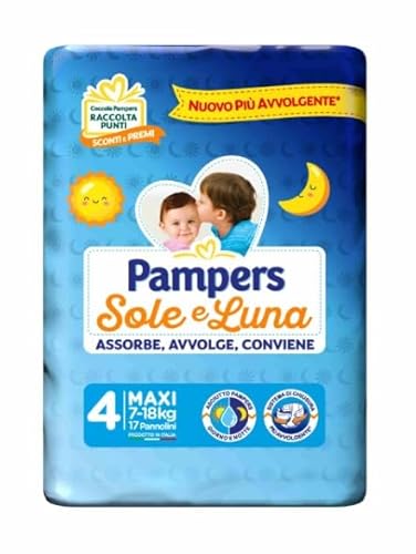 PAMPERS SOLE E LUNA TAGLIA 4 MIS.7-18 KG 22 PANNOLINI X 6 PEZZI TOT.132 - Design e materiali