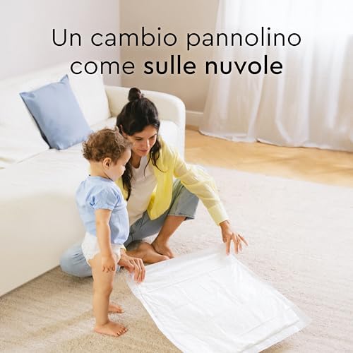 Teli cambio LILLYDOO – 60 x 60 cm, confezione da 50 pezzi (5x10 pezzi), super morbidi, senza profumi e lozioni, ideali per pelli sensibili, dermatologicamente testati - Funzionalità e accessori